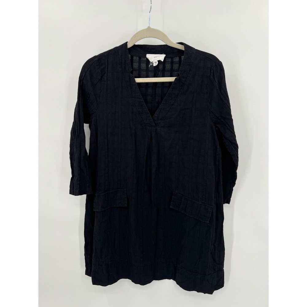Tuckernuck Pomander Place Carolina Caftan Black Mini Cotton Tunic Dress Medium